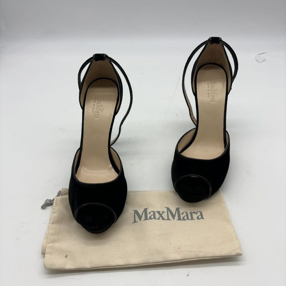 MaxMara Velvet Ankle Strap Sandals